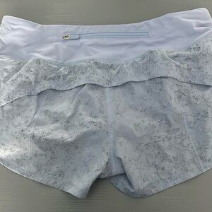 Light Blue Athletic Shorts with Wide Waistband and Moisture-Wicking Fabric